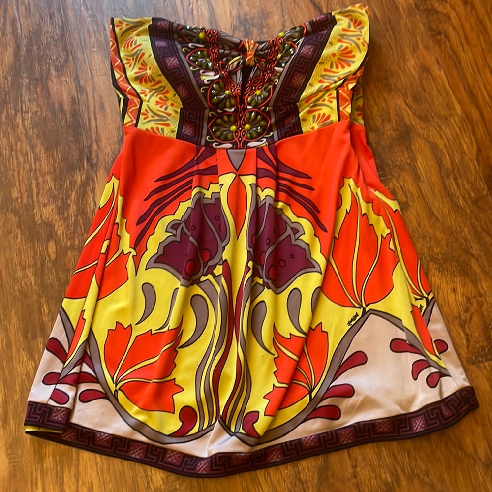 Hale Bob strapless top. Beading at top on front. Perfect condition